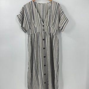Linen blend sandy beach colors midi relaxed fit dress spring summer Small